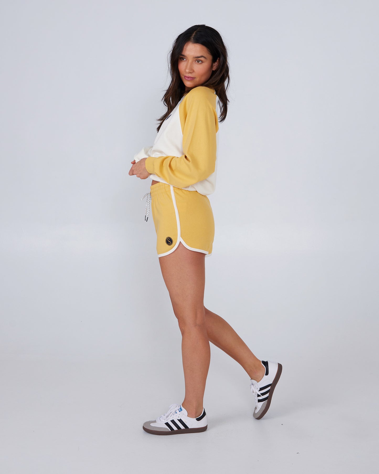 side view of Set Sail Baked Yellow Short