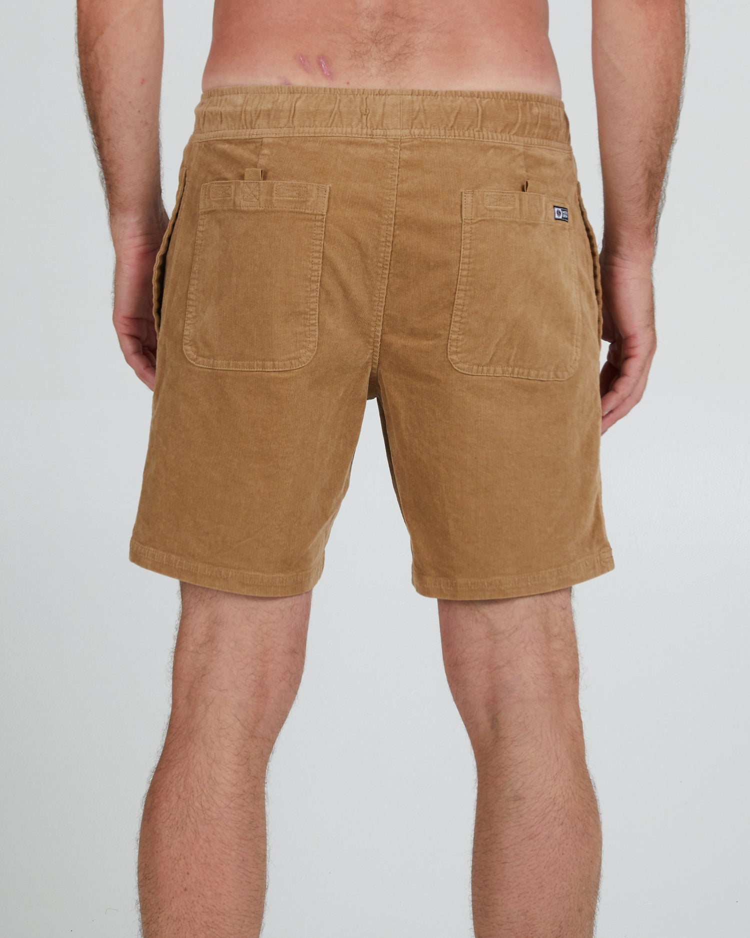 On body back of the Sandbar Workwear Corduroy Elastic Short