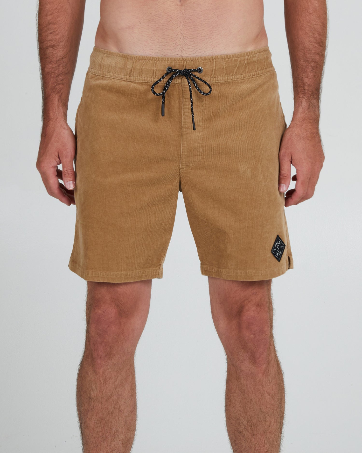 On body front of the Sandbar Workwear Corduroy Elastic Short