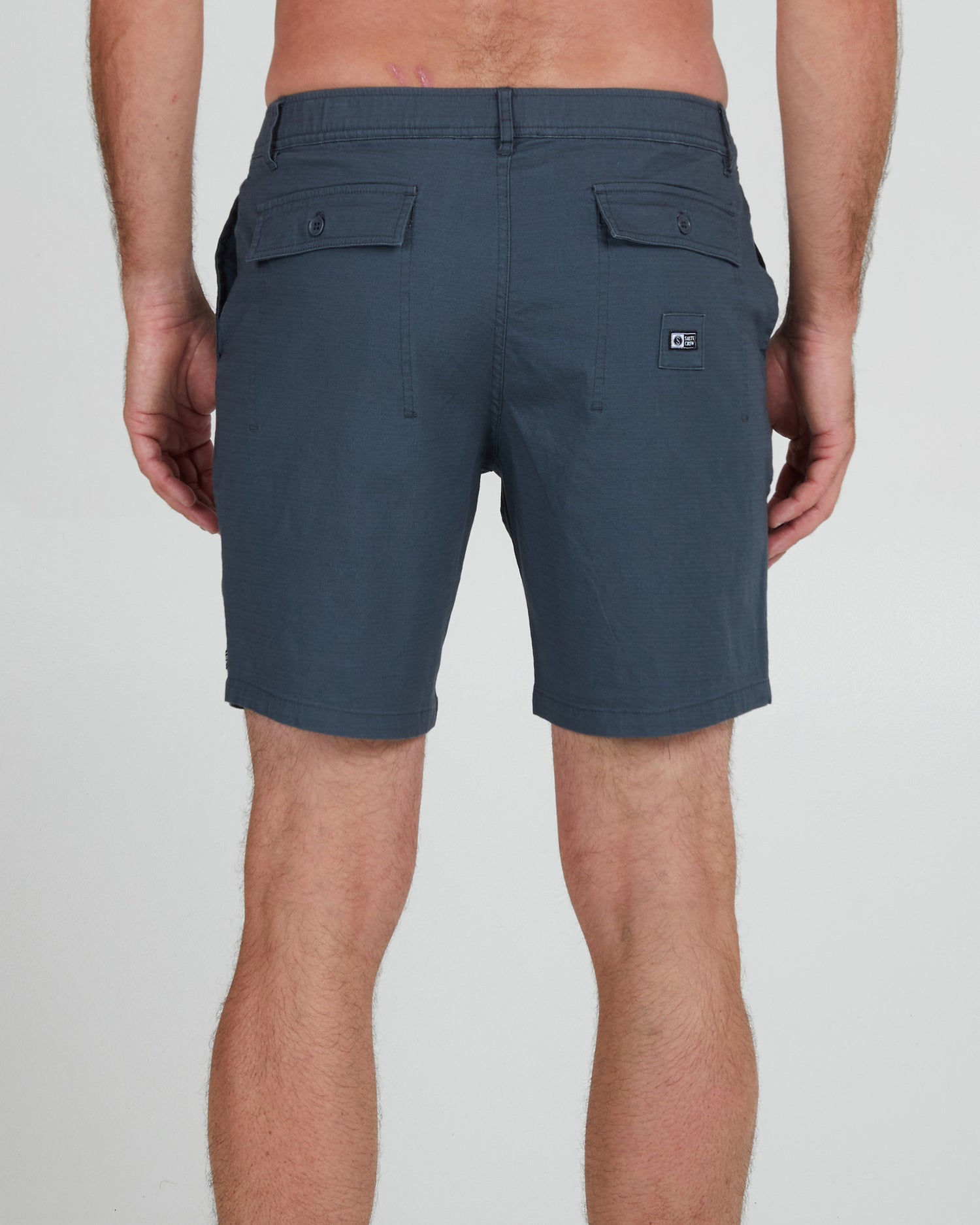 On body back of the Coastline Dark Slate Ripstop Short