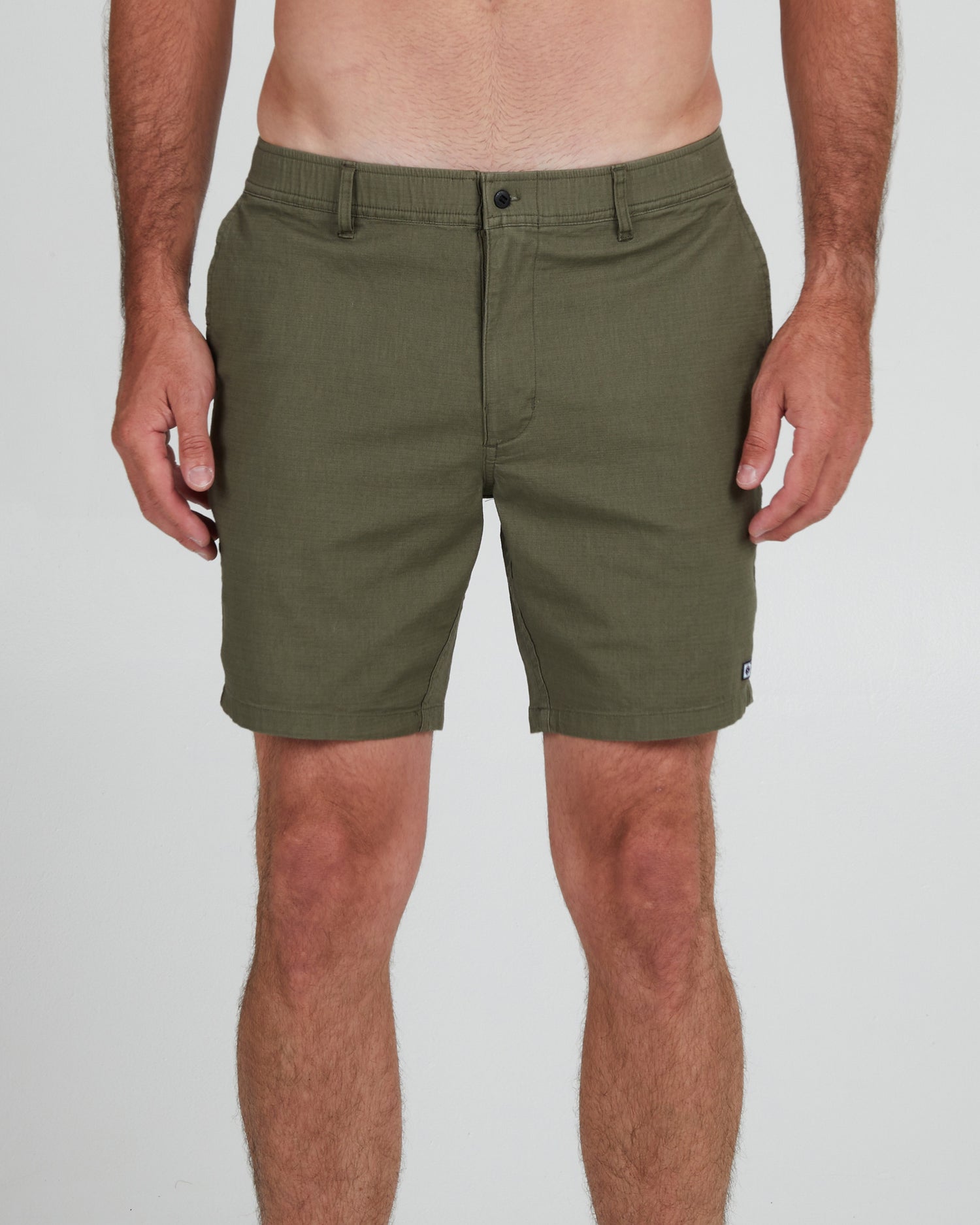 On body front of the Coastline Olive Ripstop Short