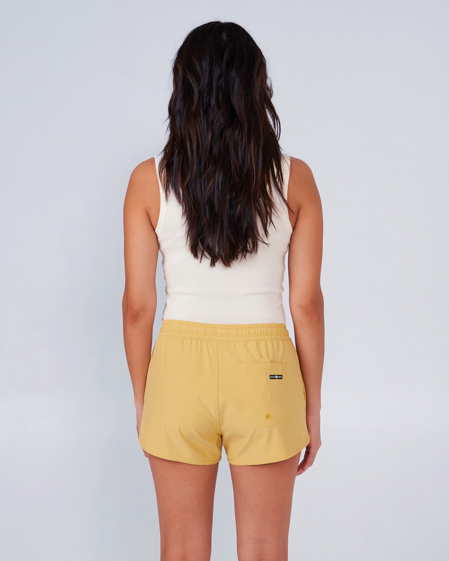 back view of Beacons Baked Yellow Short