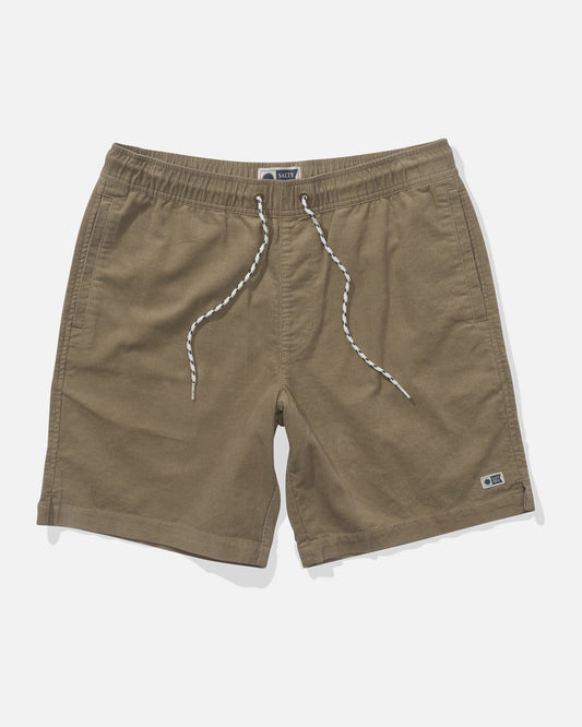 Front view of the Kahuna Cord 19" Walkshort - Khaki. 