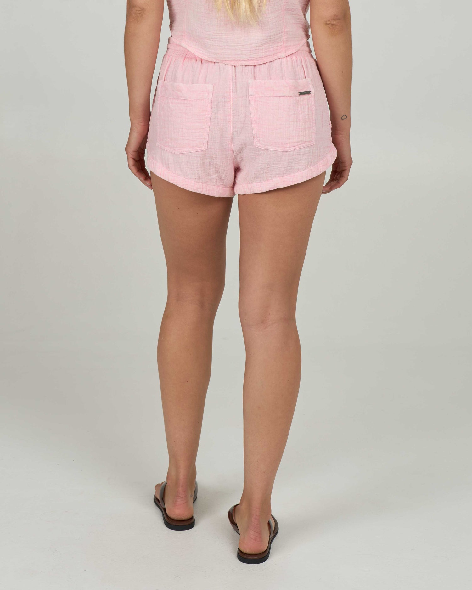 Back view of the Palapa Short - Pink Skies. 