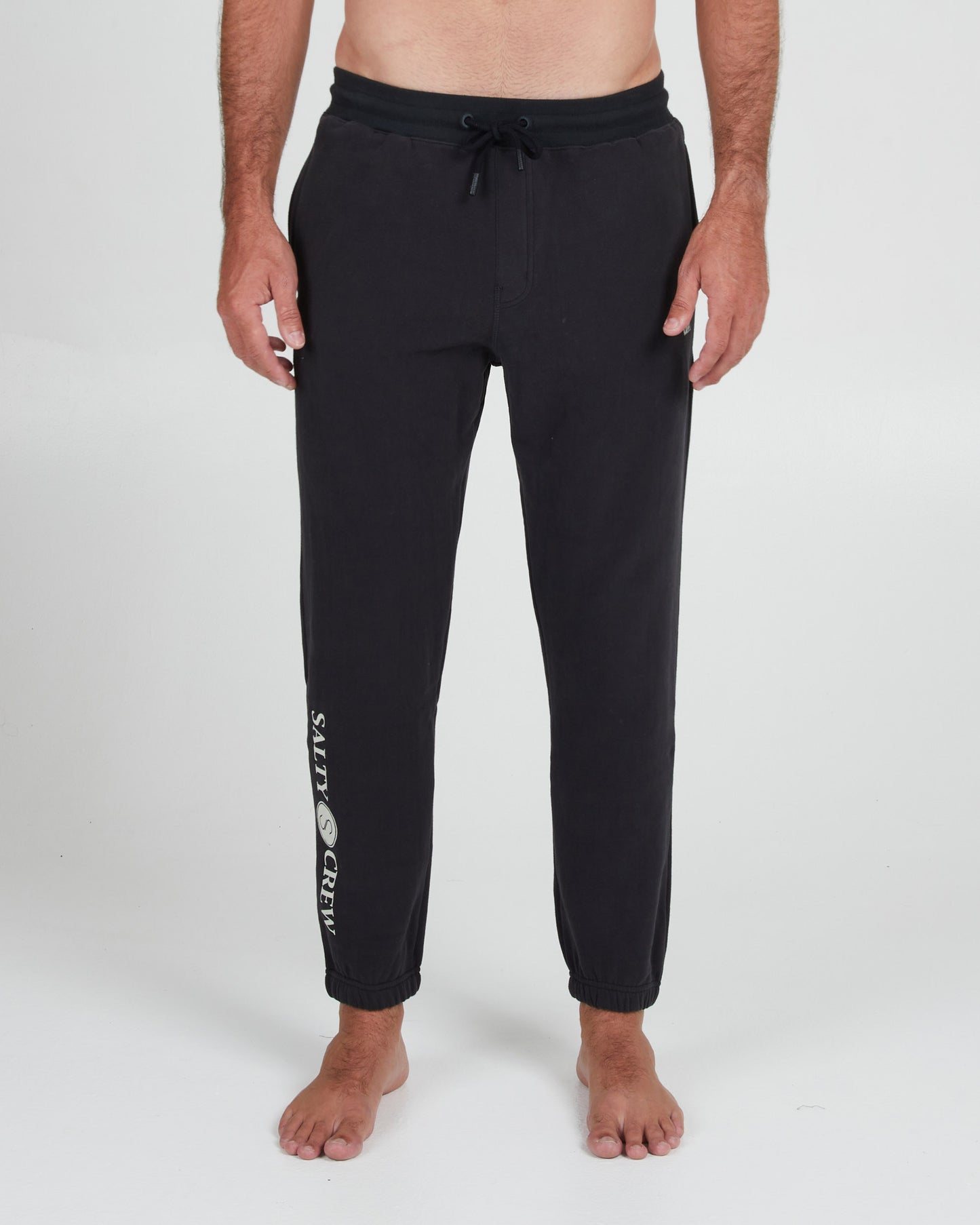 On body front of the Dockside Black Sweatpant
