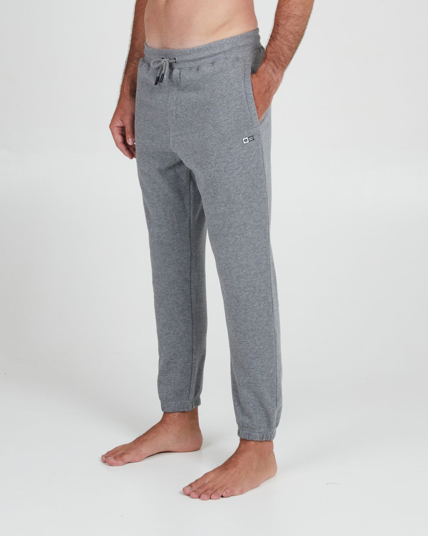 On body front angle of the Dockside Grey/Heather Sweatpant