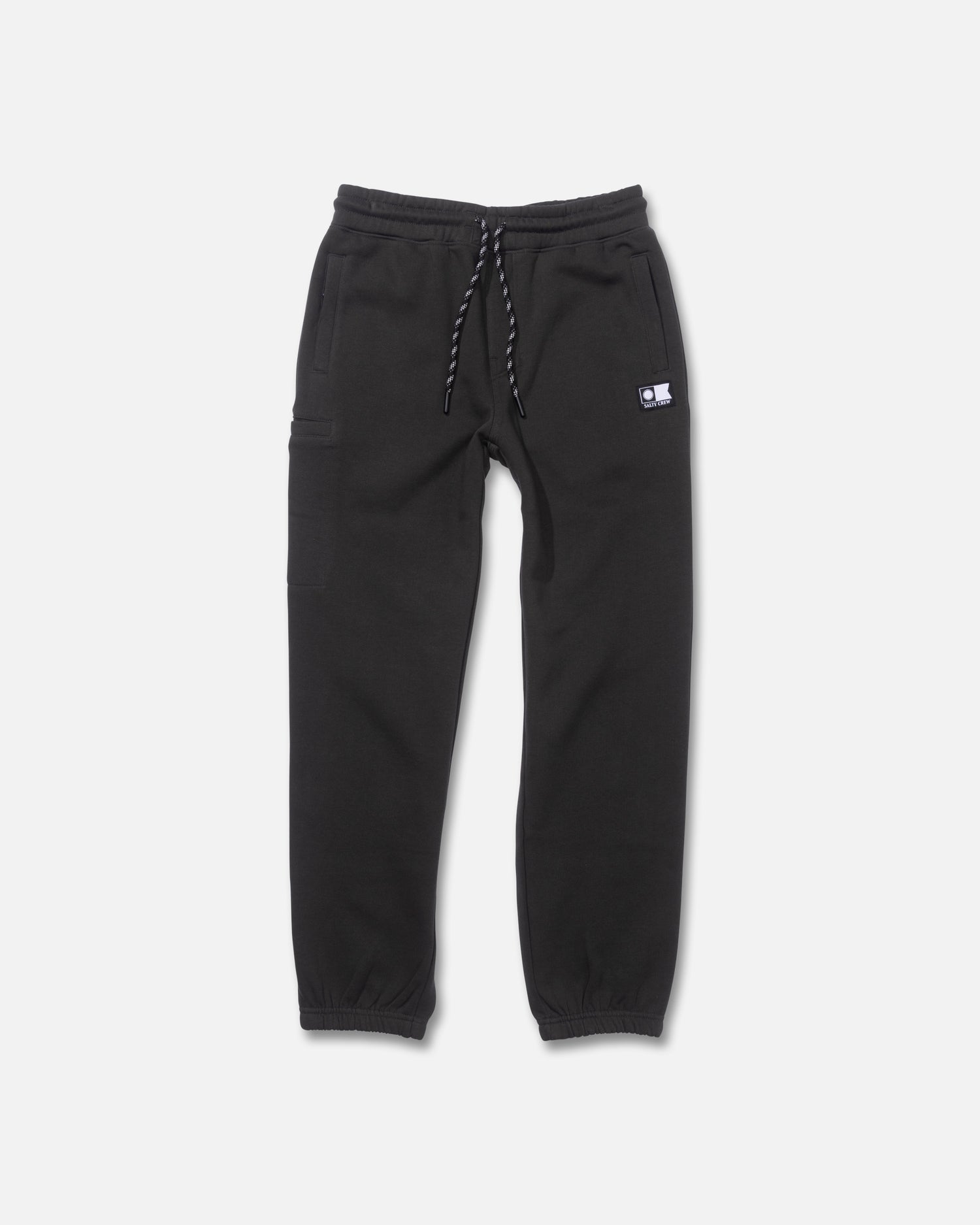 Front view of the Crewser Boys Pant - Pirate Black. 