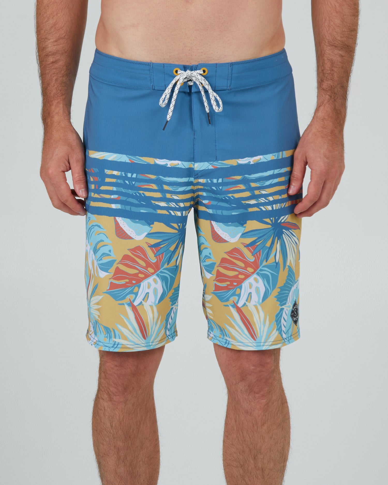 front view of Ripple Olive Boardshort