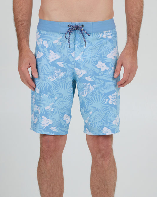 front view of Lowtide Marine Blue Boardshort
