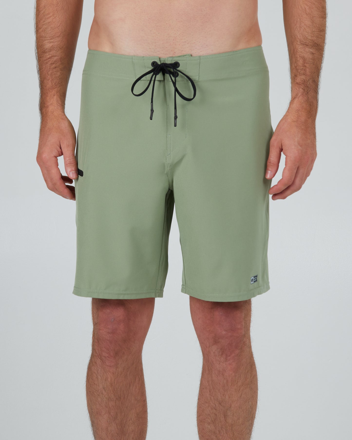 front view of Pinnacle+ Dusty Sage Packable Boardshort