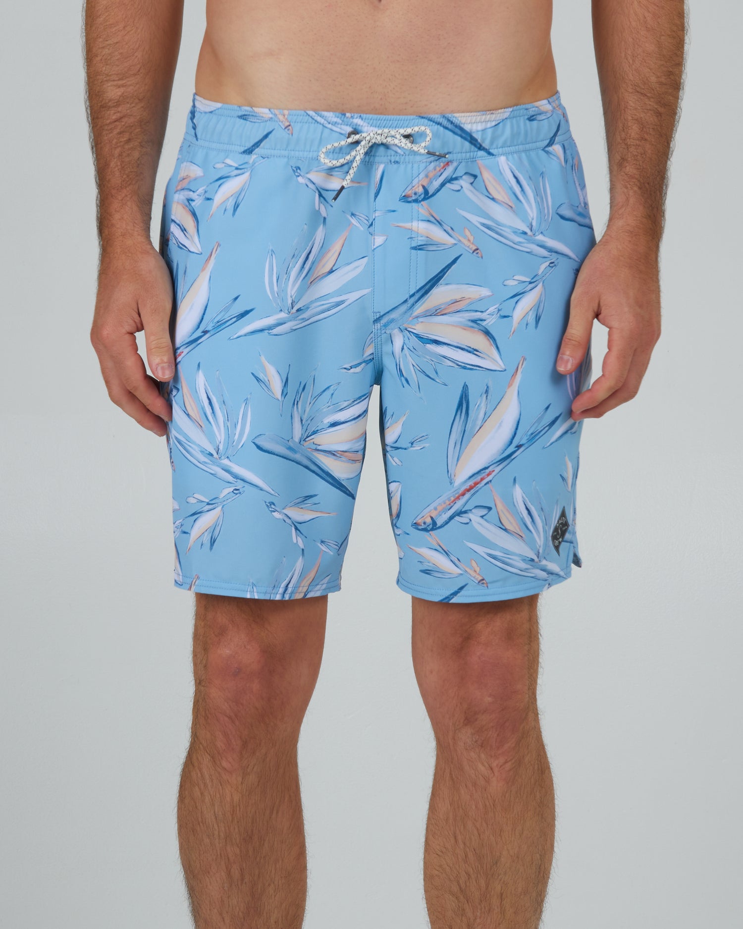 front view of Lowtide Blue Elastic Boardshort