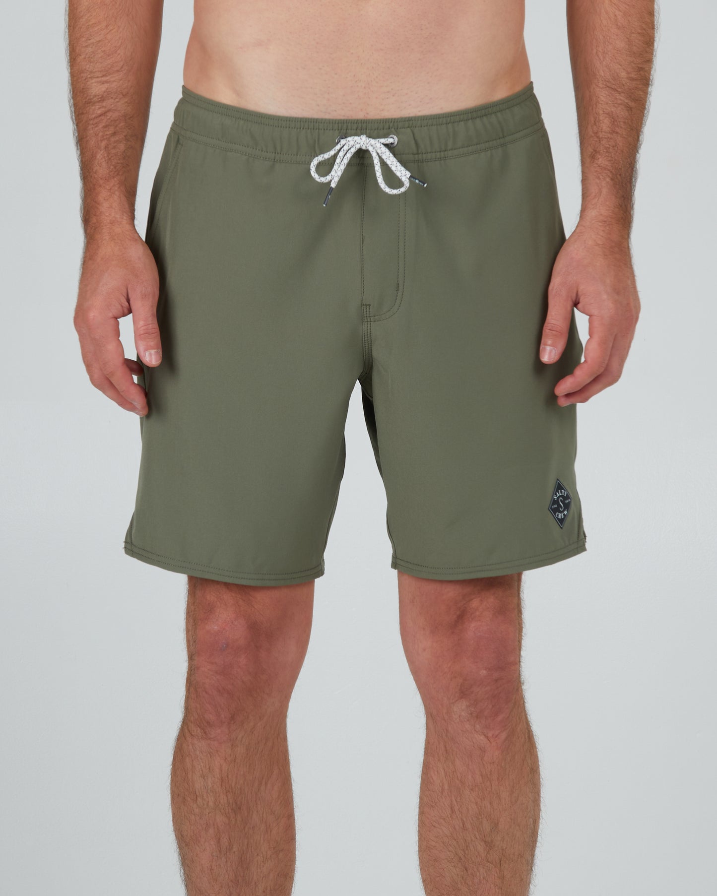 front view of Lowtide Olive Elastic Boardshort