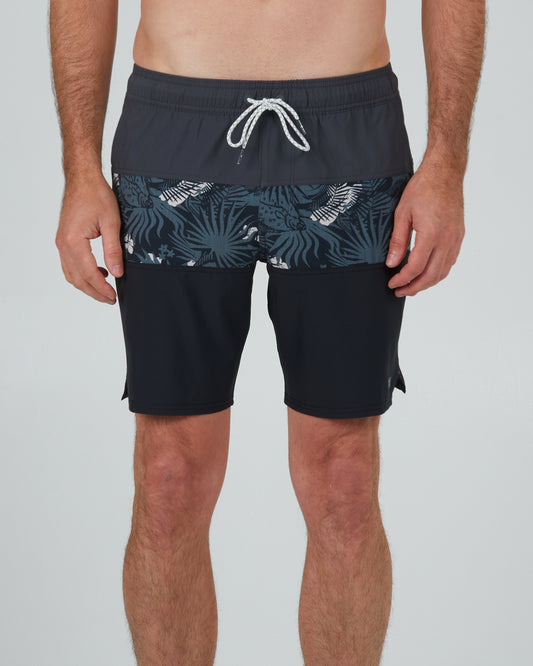 front view of Beacons 2 Charcoal Elastic Boardshort