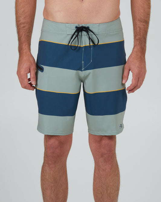 front view of Cutlap Dusty Sage Performance Boardshort