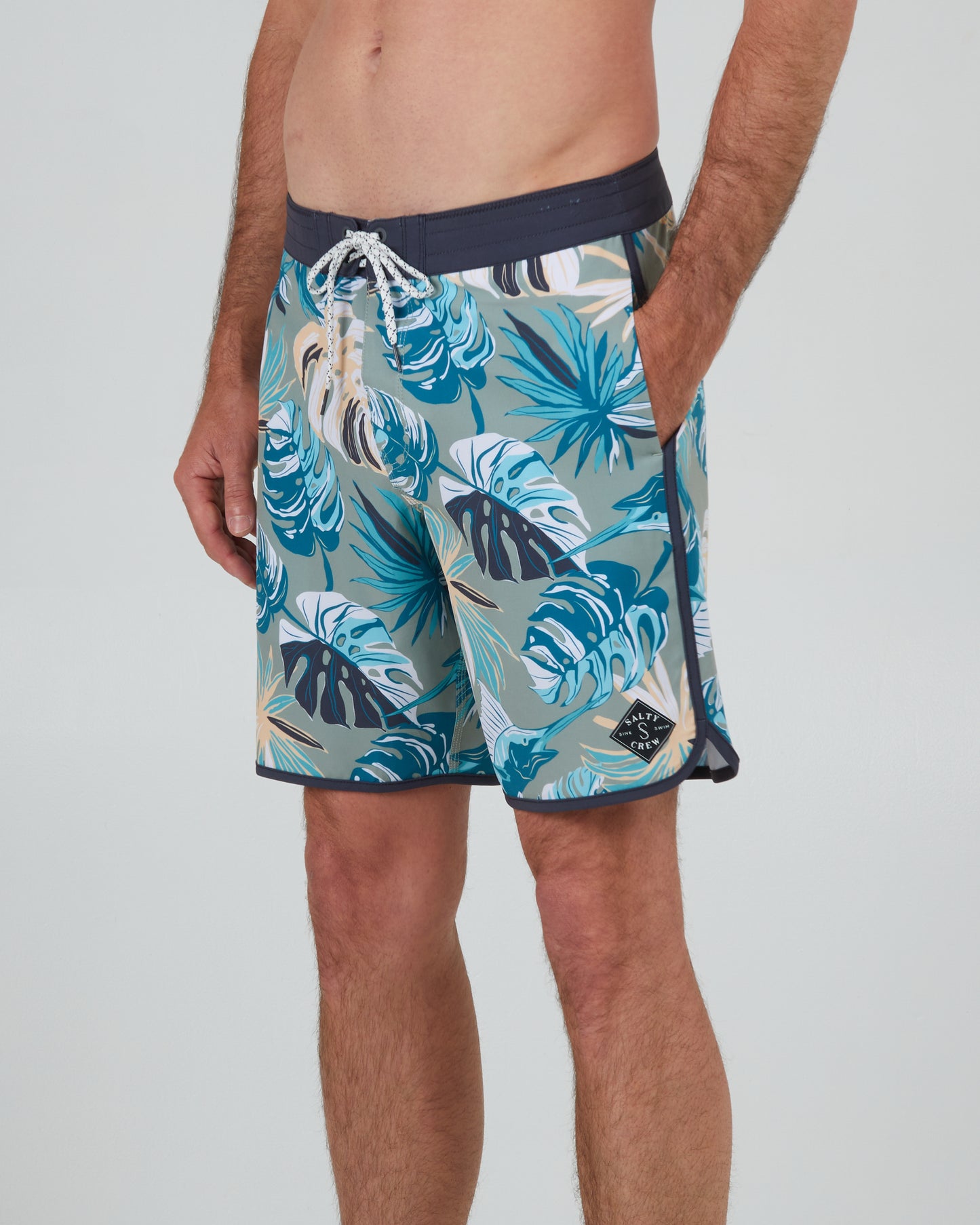 front angled view of Breaker Dusty Sage Boardshort