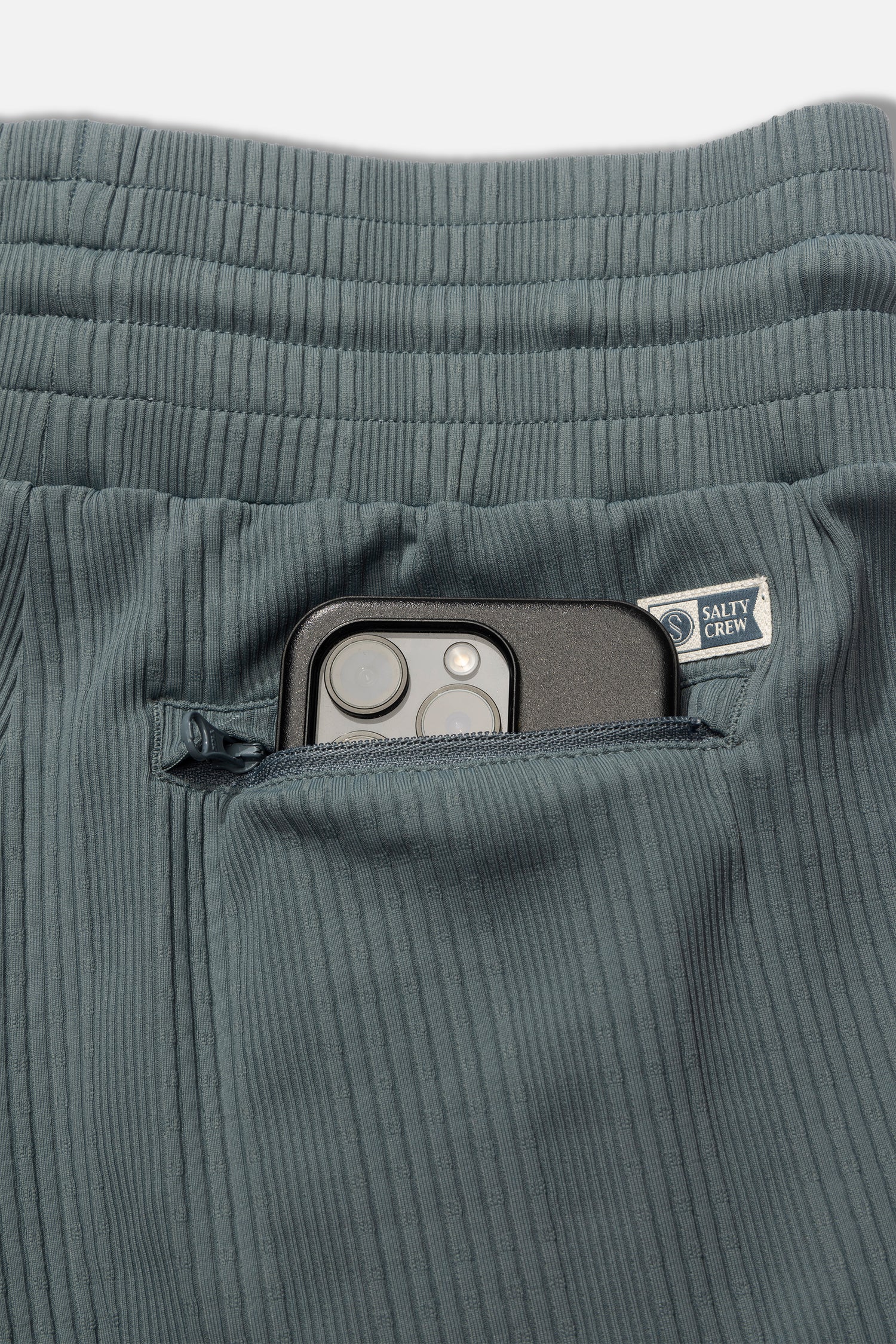 Detail photo of the Seafarer Swim Short - Fin Blue. 