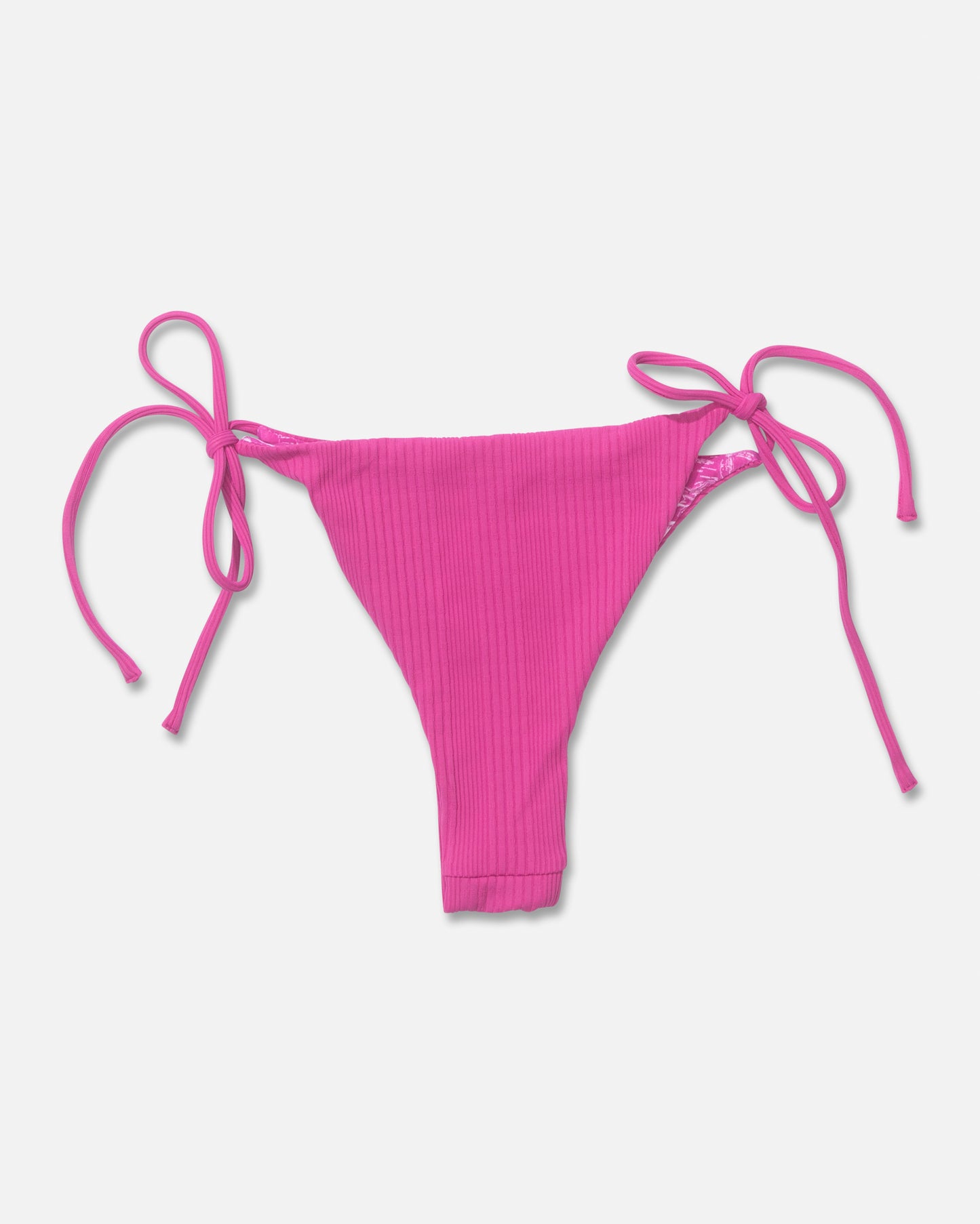 Front view of the Seafarer Tie Side Bikini Bottom - Raspberry. 