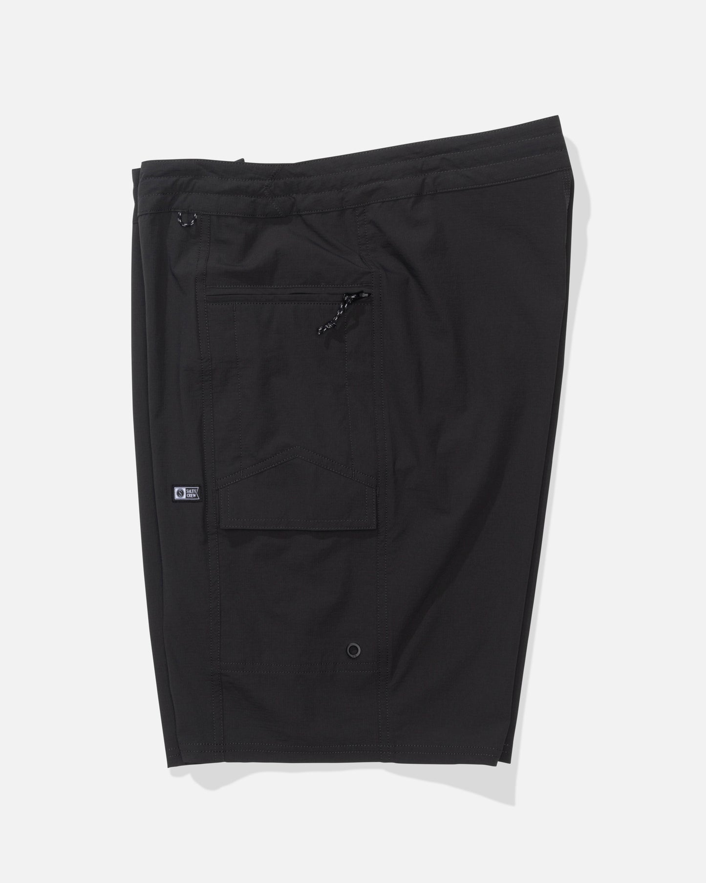 Profile view of the Flagship Boatshort - Matte Black.