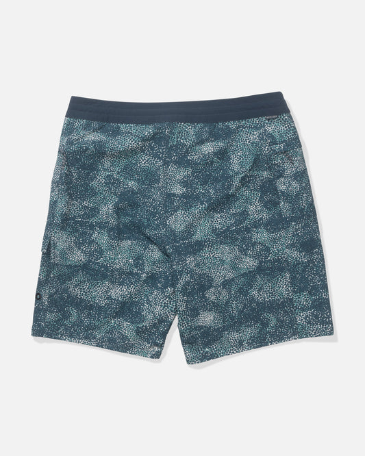 Salty Crew Flagship 20" Boatshort - Oceanic: blue and teal men’s boardshorts with a dark waistband, quick-dry fabric, shown flat on a white background.