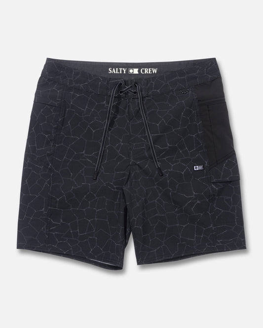 Front view of the Flagship Boatshort - Pirate Black. 