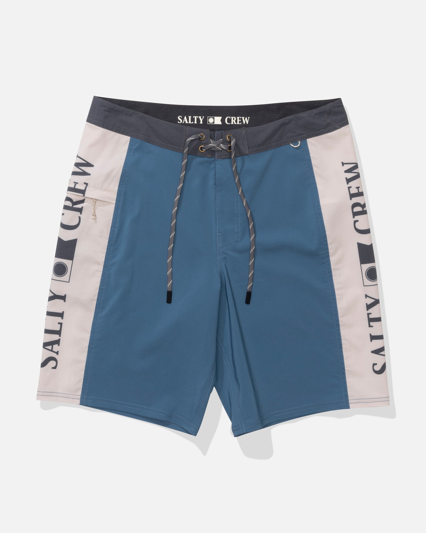 Front view of the Flagship Boardshort - Mid Blue. 