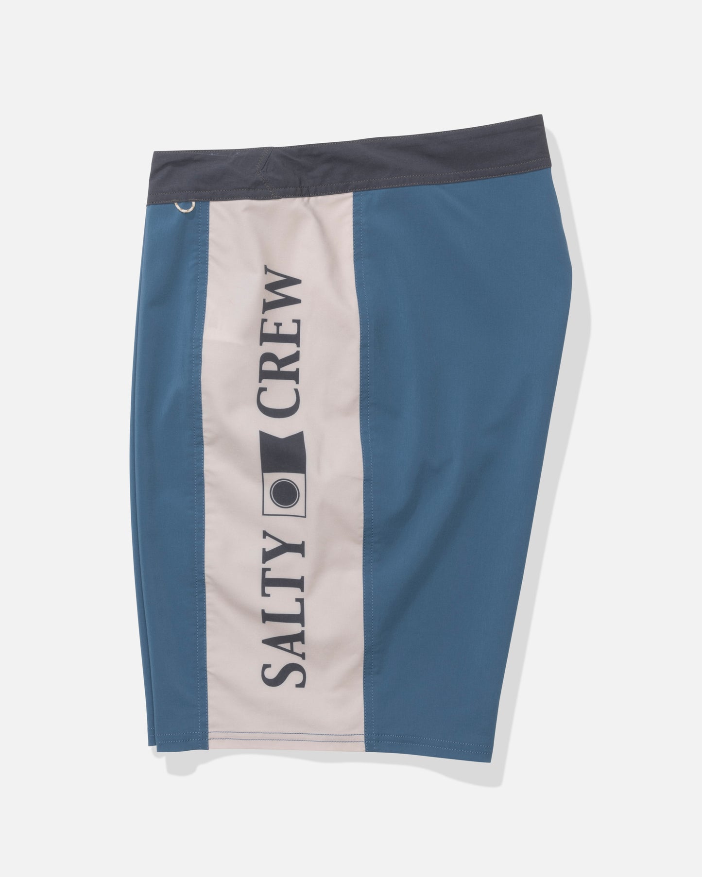 Profile view of the Flagship Boardshort - Mid Blue. 