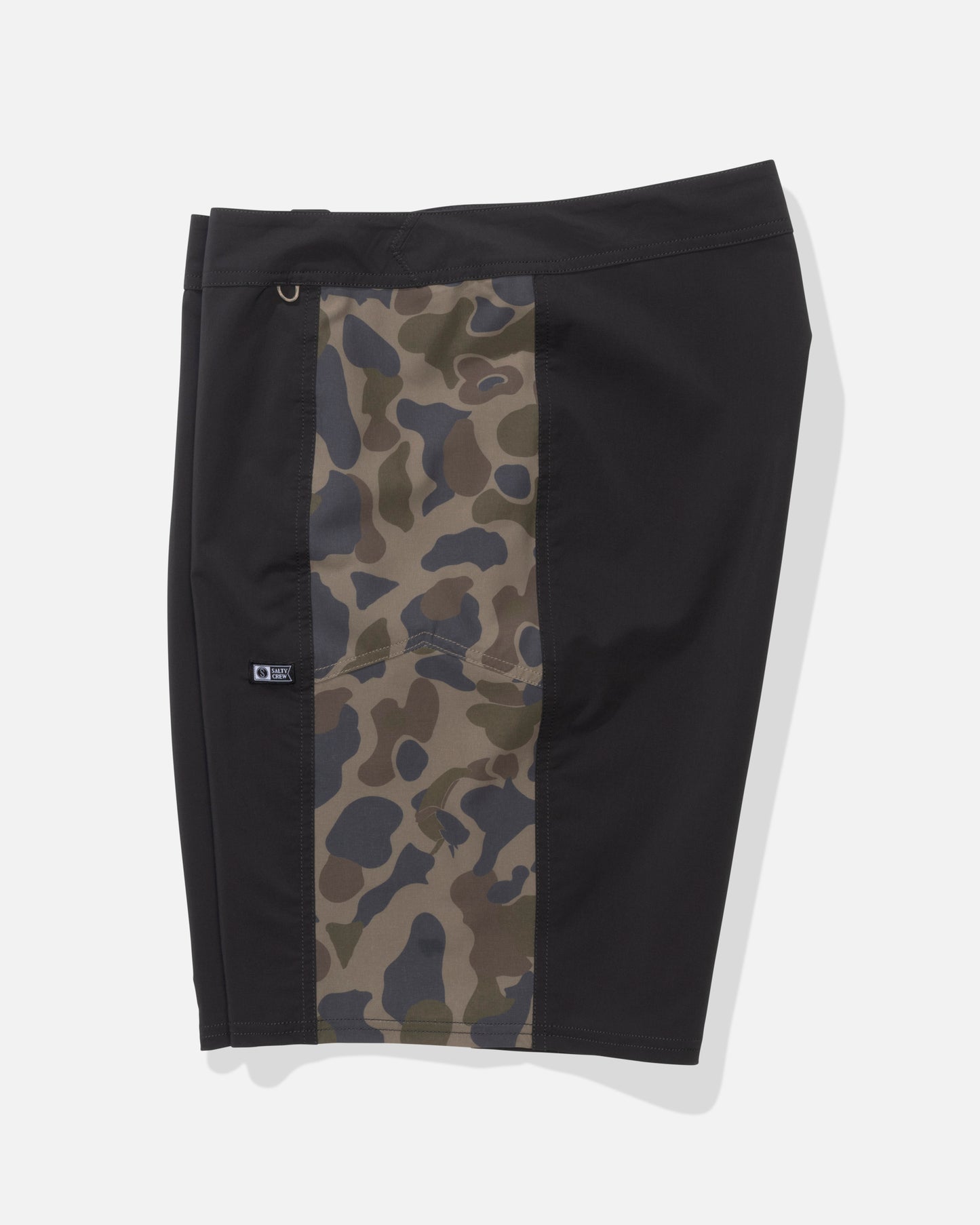 Profile view of the Flagship Boardshort - Sand Camo. 