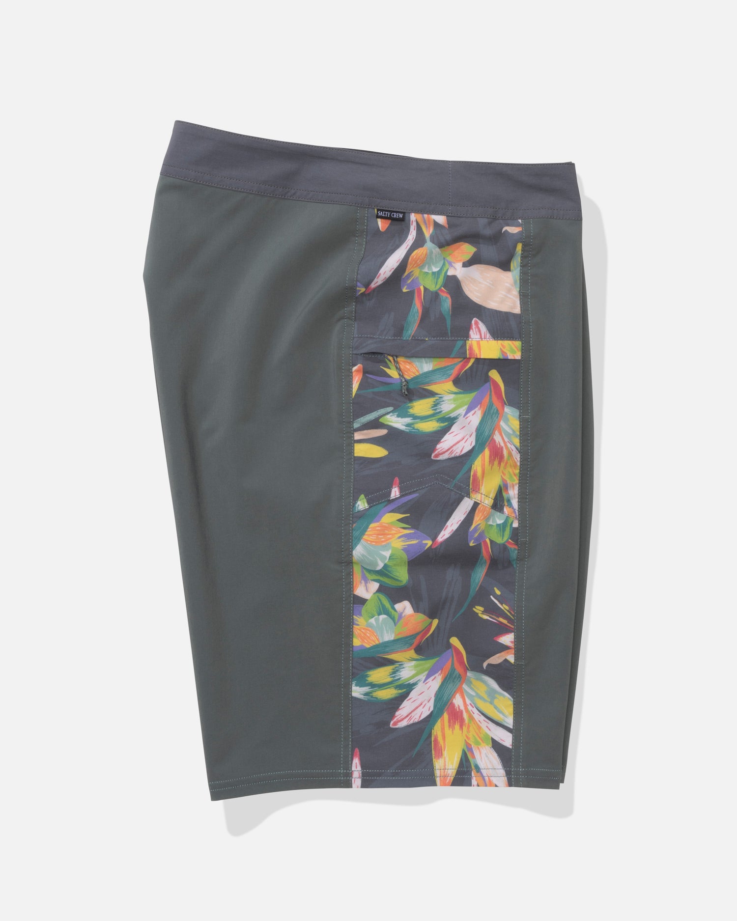 Alternate profile view of the Flagship Boardshort - Washed Green. 
