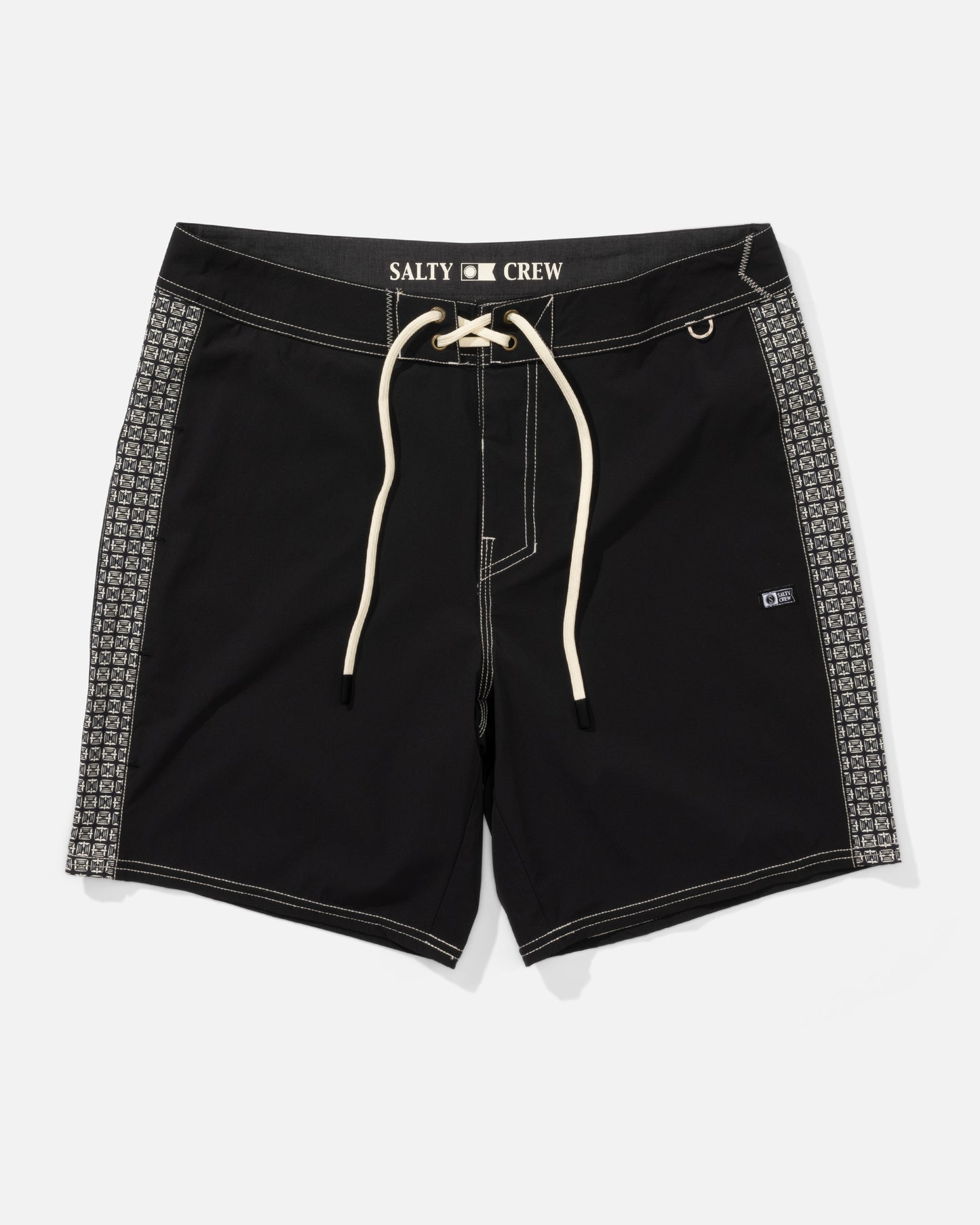 Front view of the Channel Boardshort - Black. 