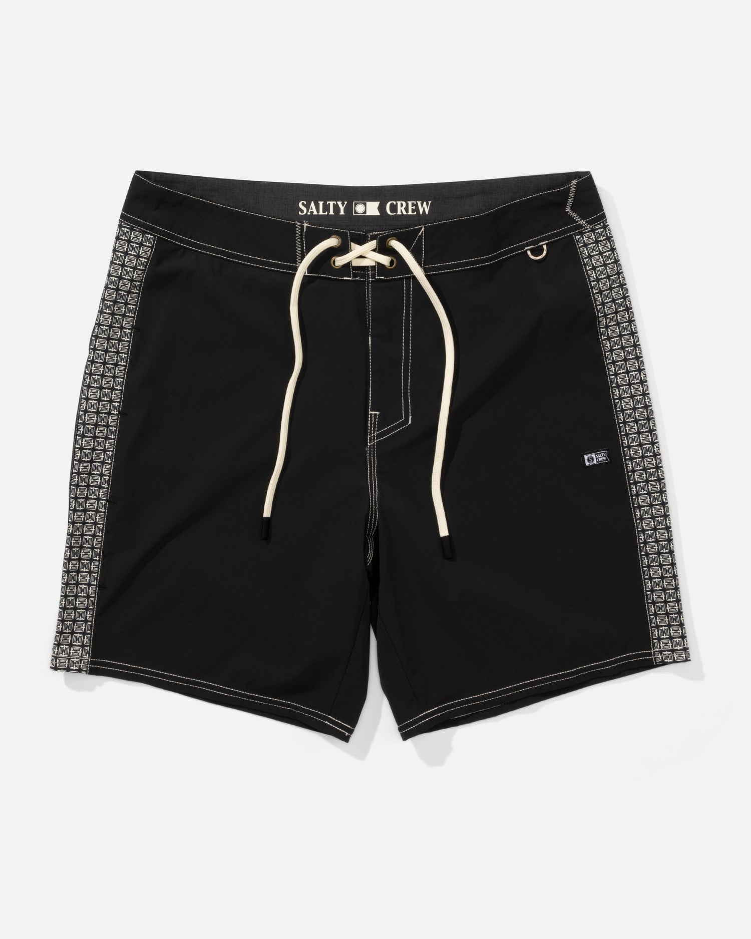 Front view of the Channel Boardshort - Black. 