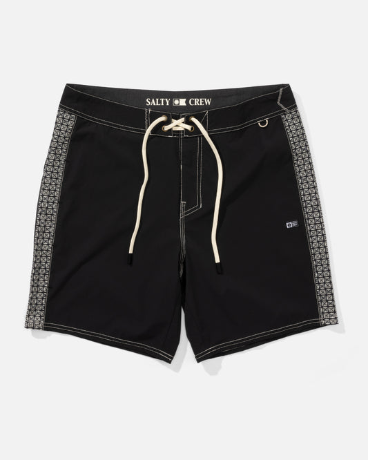 Front view of the Channel Boardshort - Black. 
