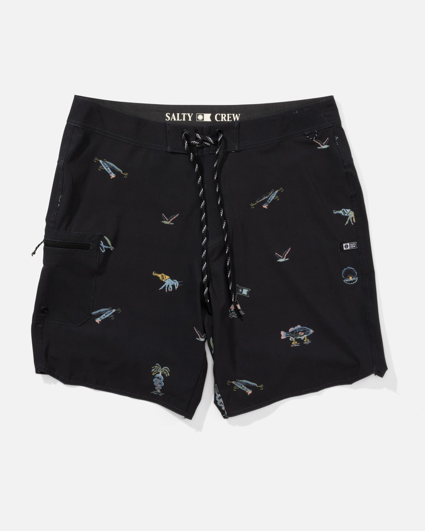 Front view of the Session Boardshort - Black. 