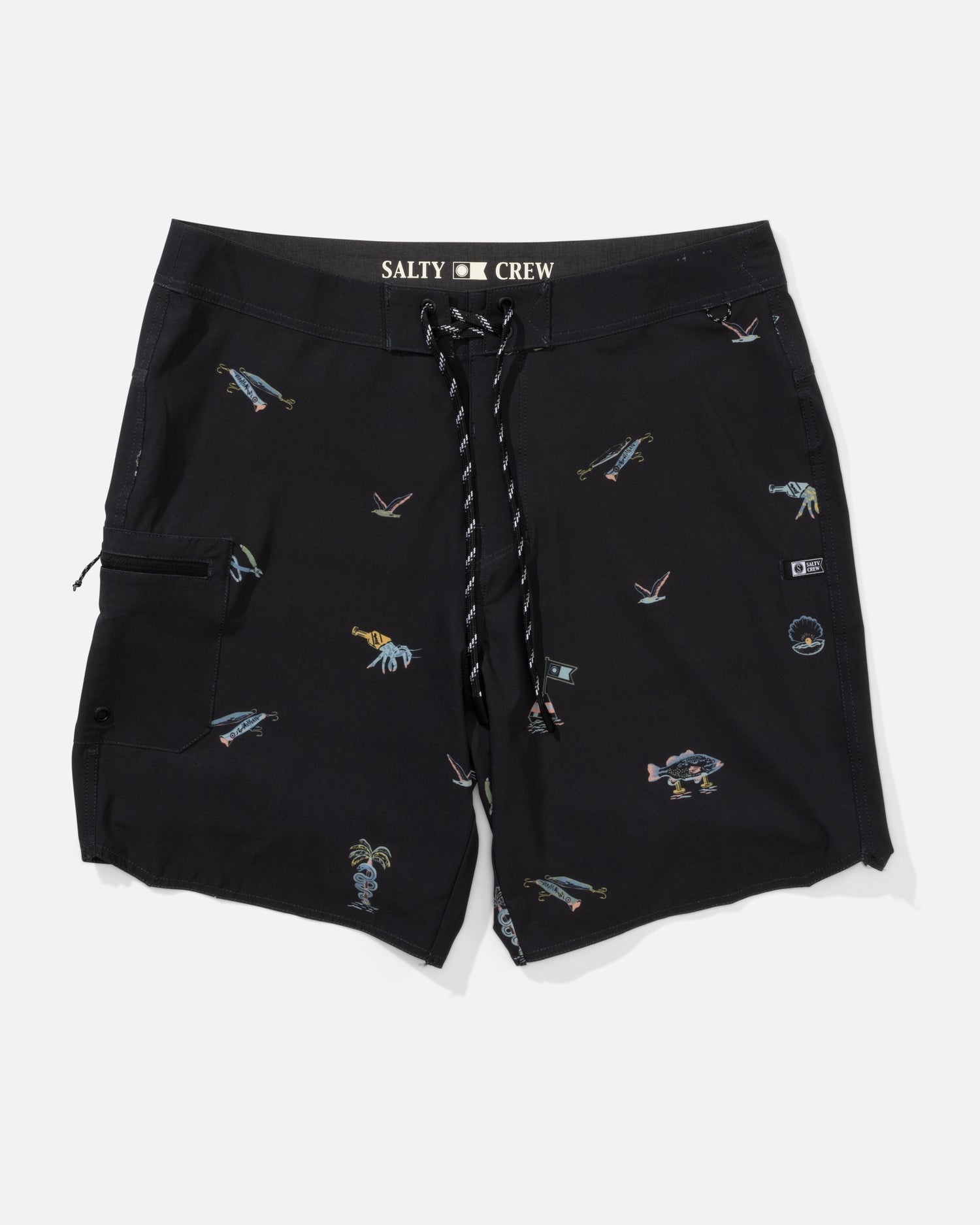 Front view of the Session Boardshort - Black. 