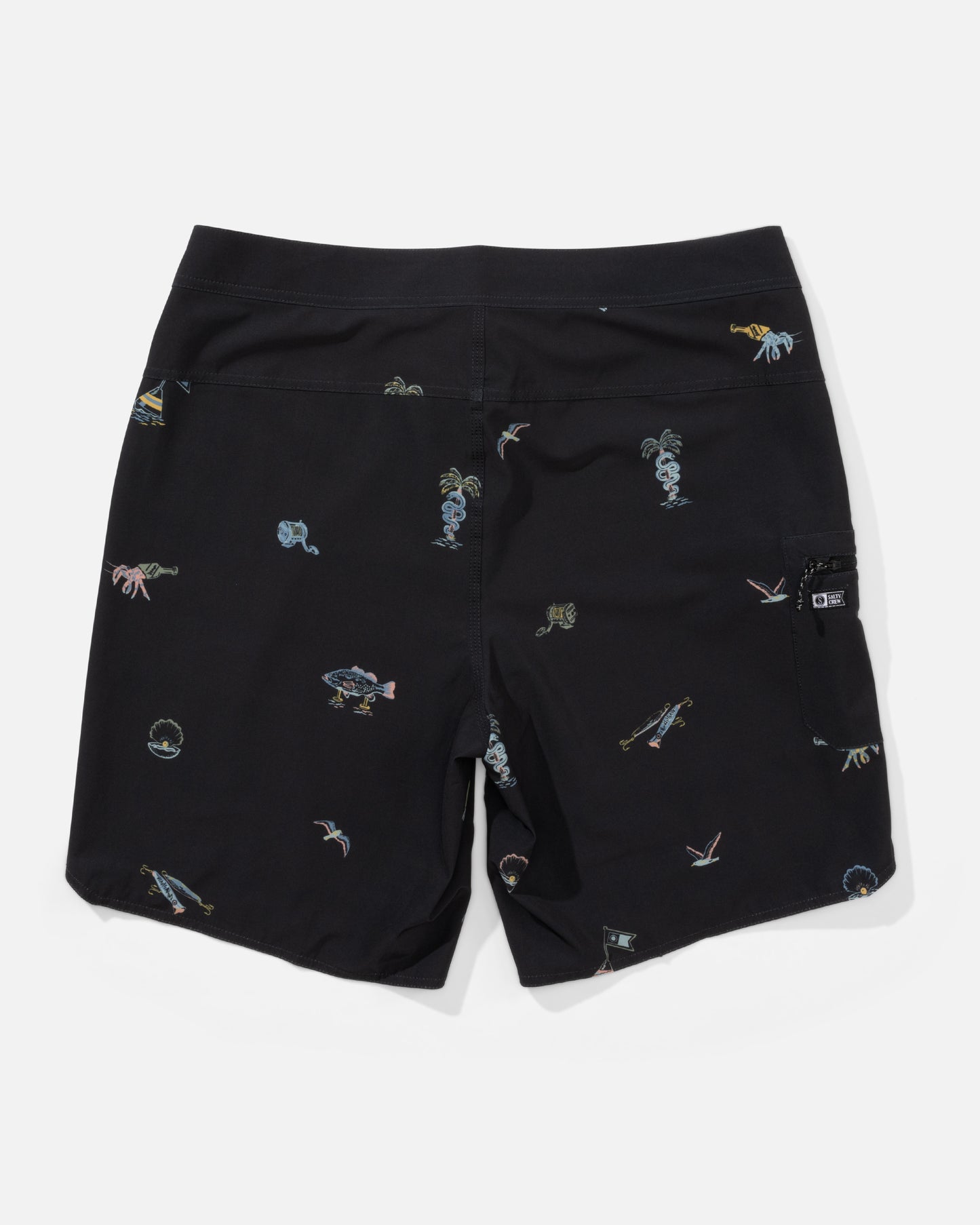 Back view of the Session Boardshort - Black. 