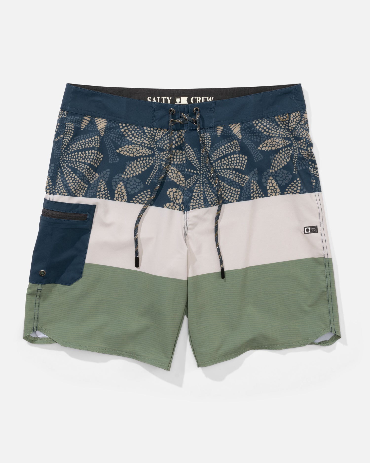 Front view of the Session Blocked  - Oil Green. 