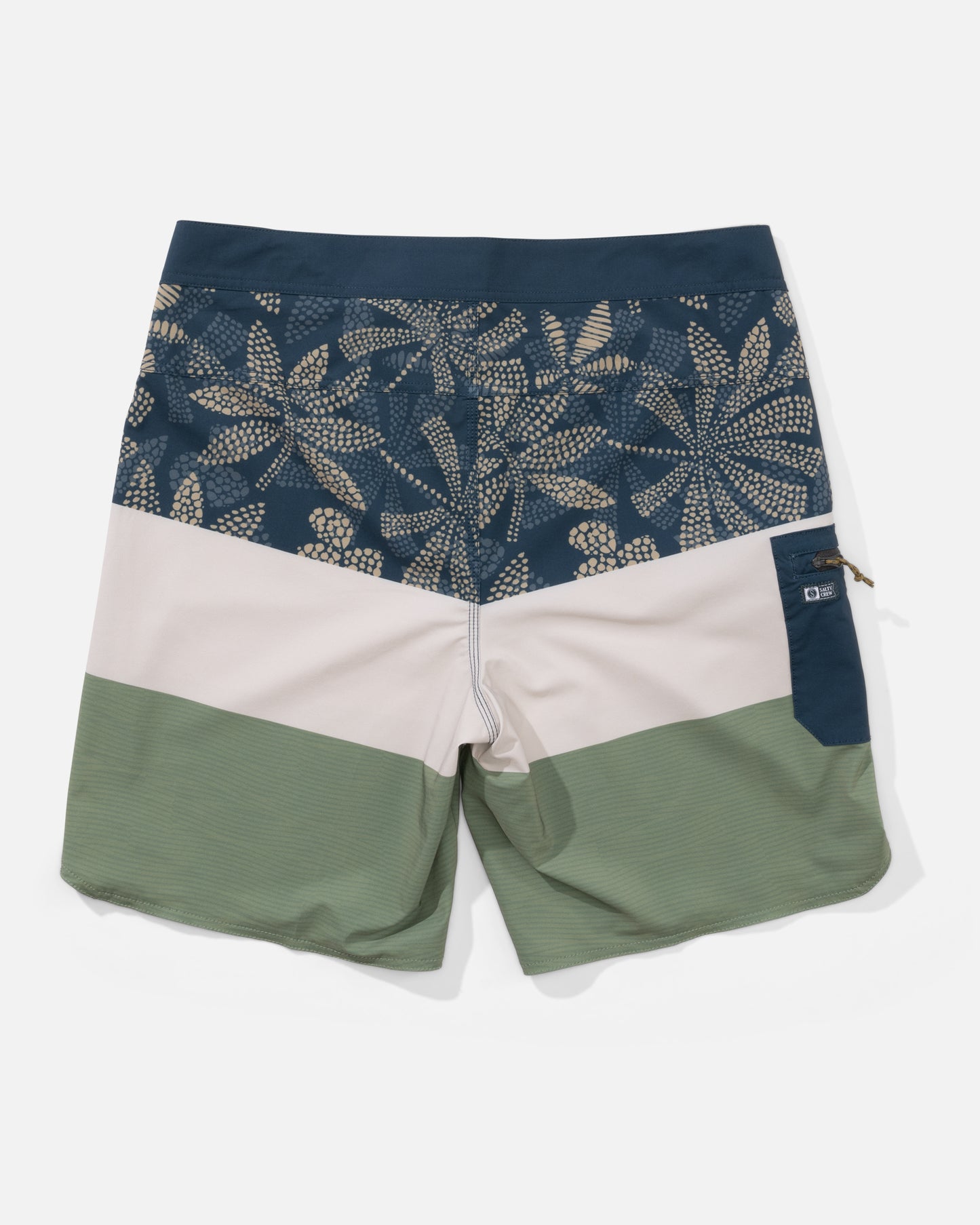 Back view of the Session Blocked  - Oil Green. 