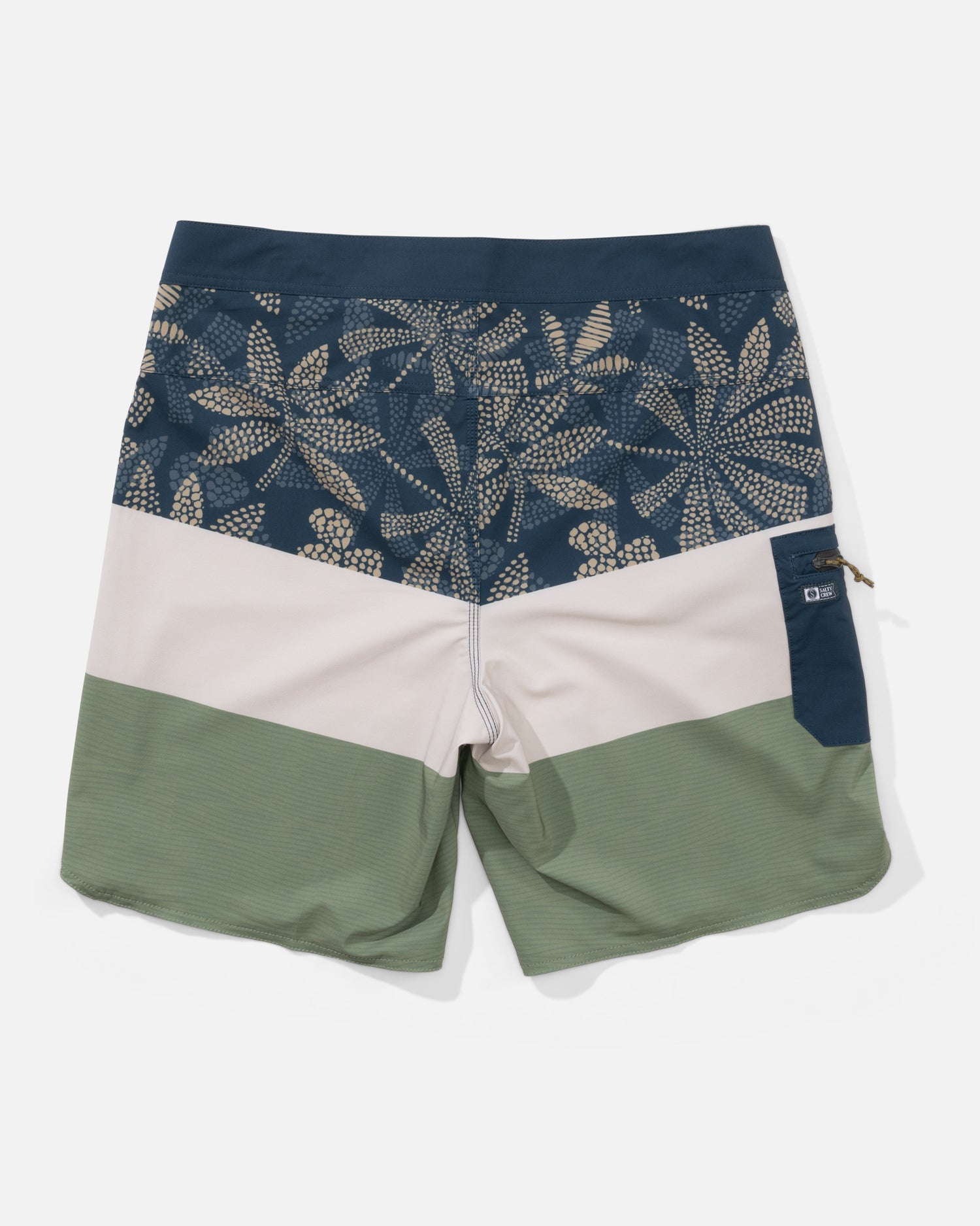 Back view of the Session Blocked  - Oil Green. 