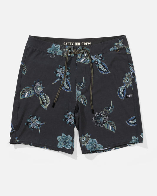 Front view of the Crew Boardshort - Black. 