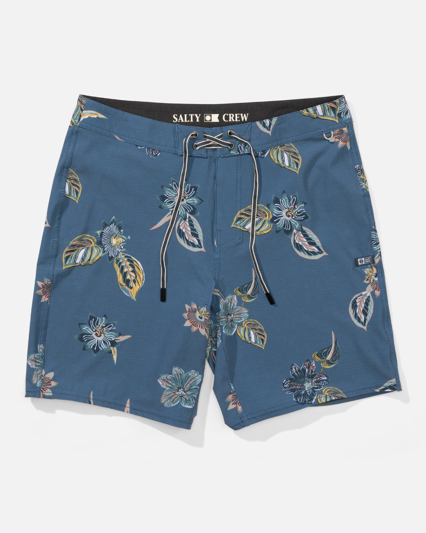 Front view of the Crew Boardshort - Channel Blue. 