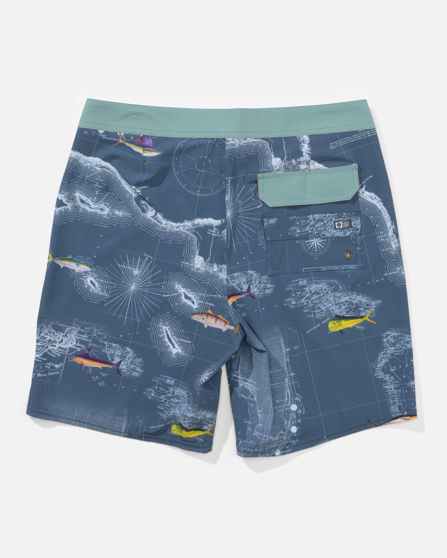 Back view of the Crew Boardshort - Navy. 