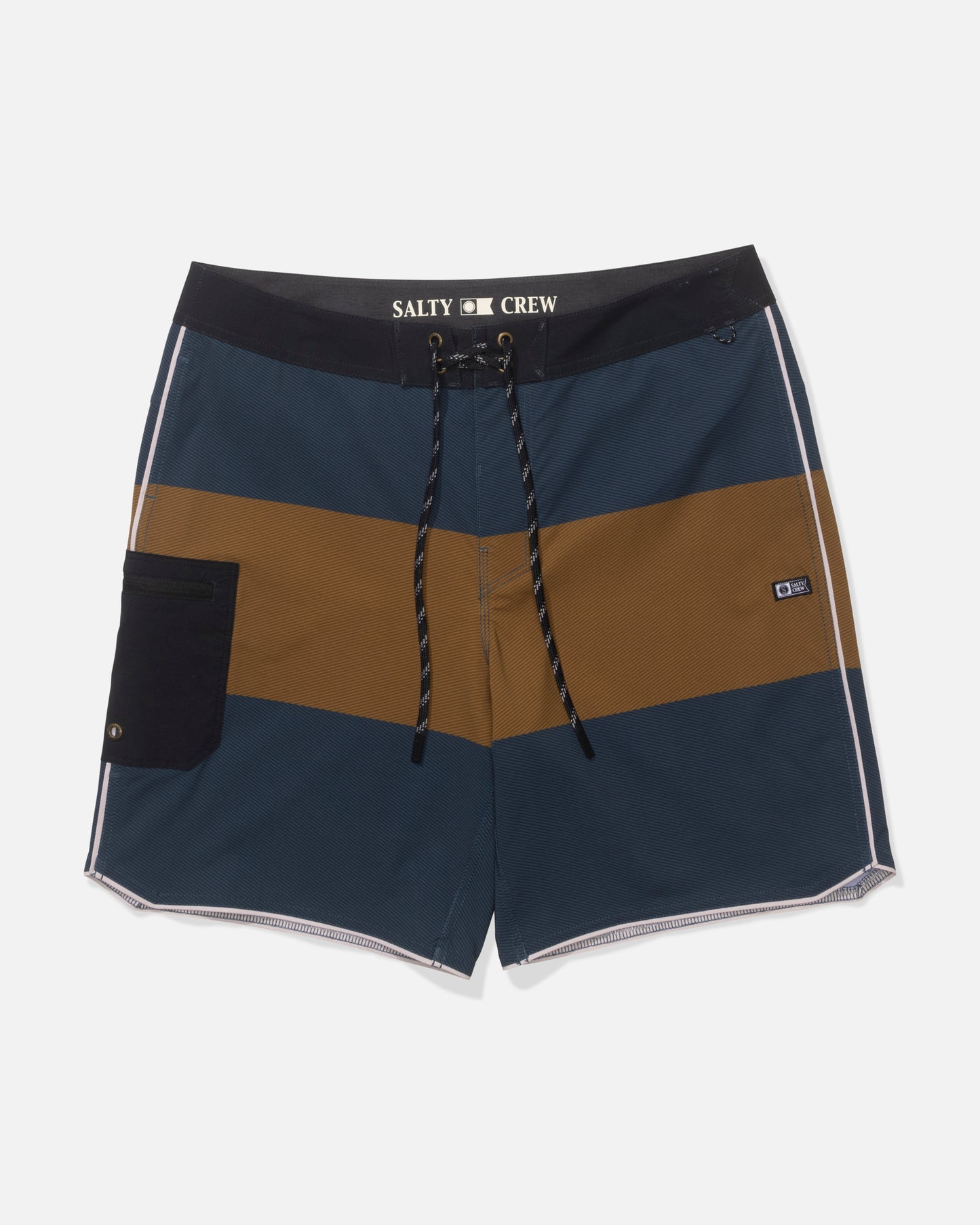 Front view of the Session Block Boardshort - Midnight Navy. 