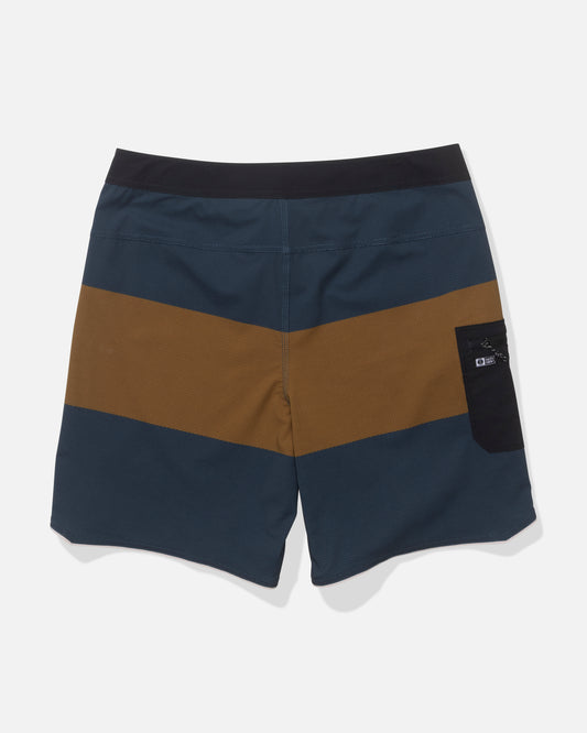 Back view of the Session Block Boardshort - Midnight Navy. 