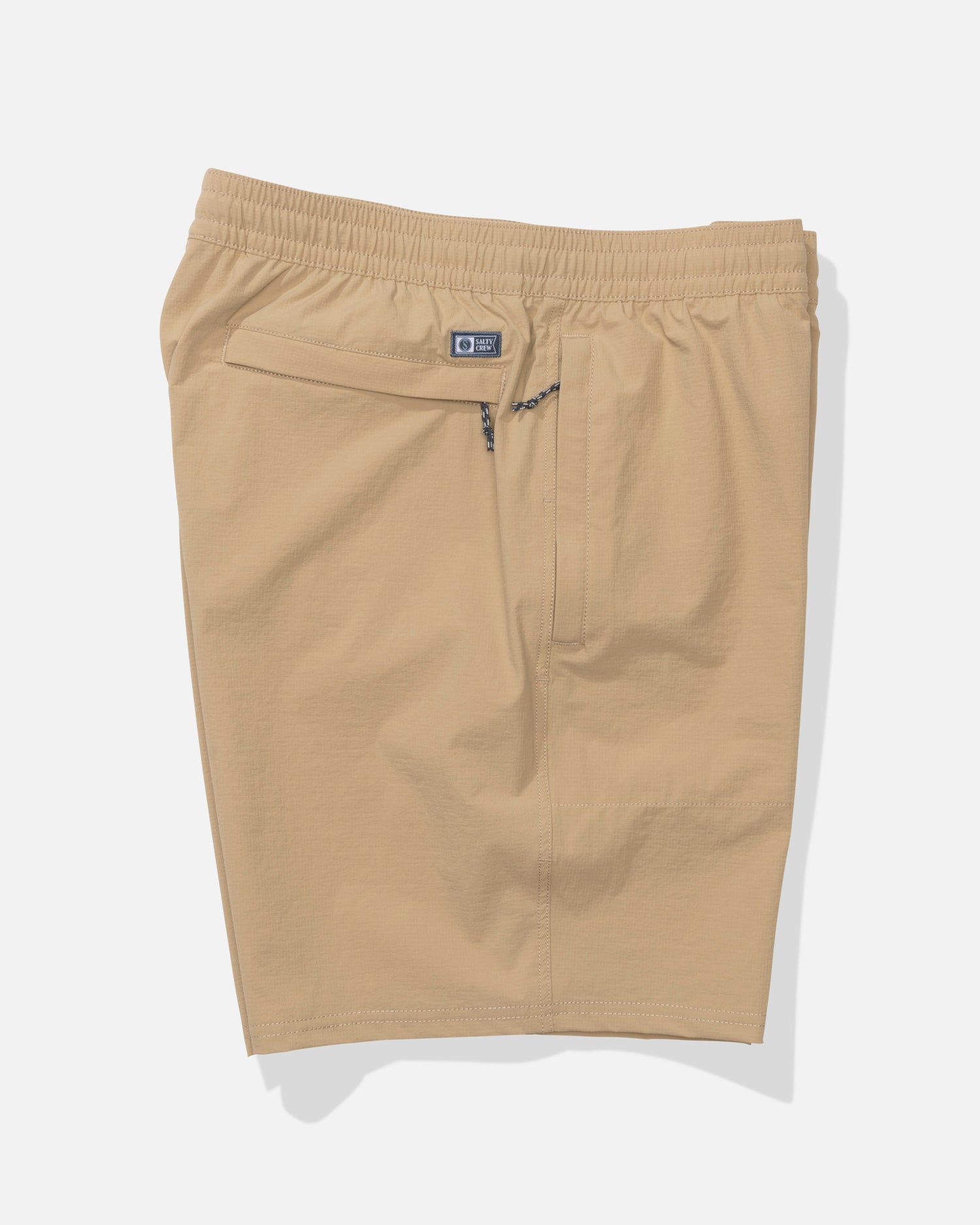 Alternate profile view of the Crew Boatshort Ewaist - Khaki. 