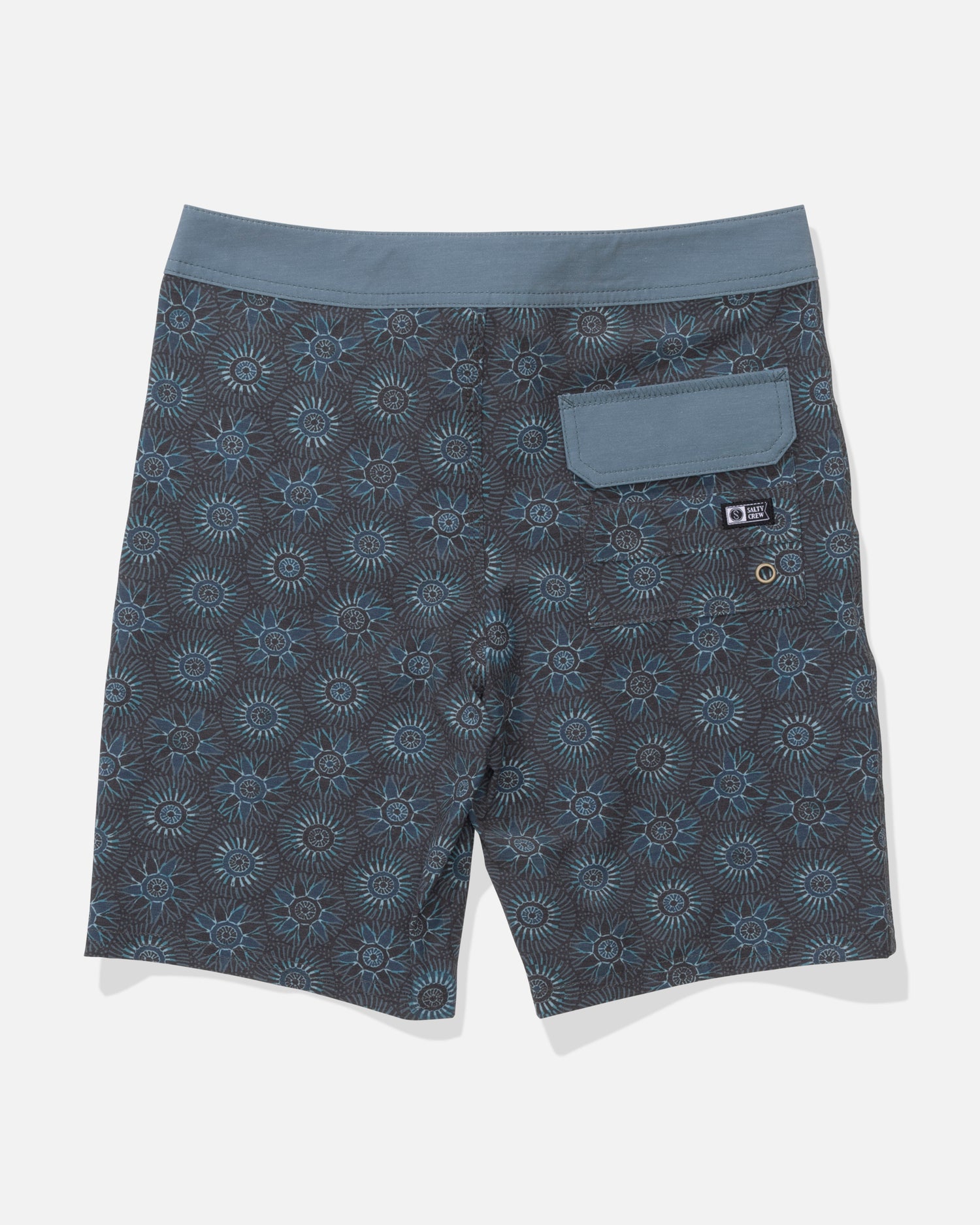 Back view of the Crew 17" Boys Boardshort - Monument. 