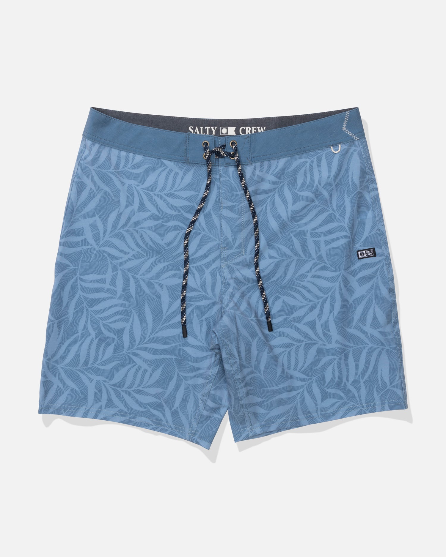 Front view of the Crew Boardshort - Mid Blue. 