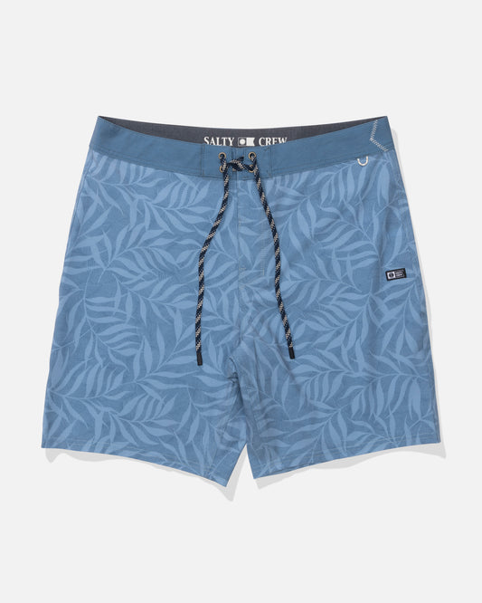 Front view of the Crew Boardshort - Mid Blue. 