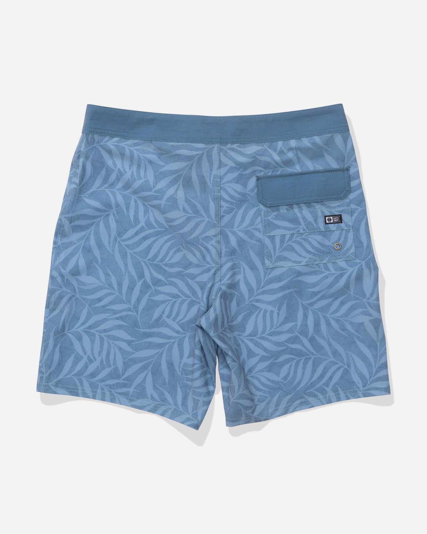 Back view of the Crew Boardshort - Mid Blue. 