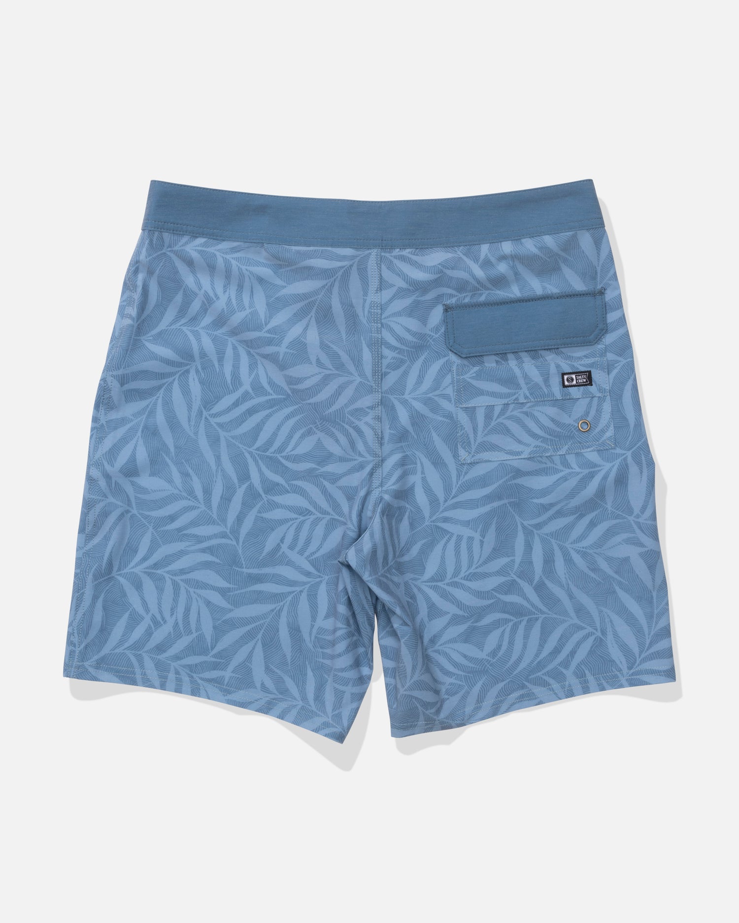 Back view of the Crew Boardshort - Mid Blue. 