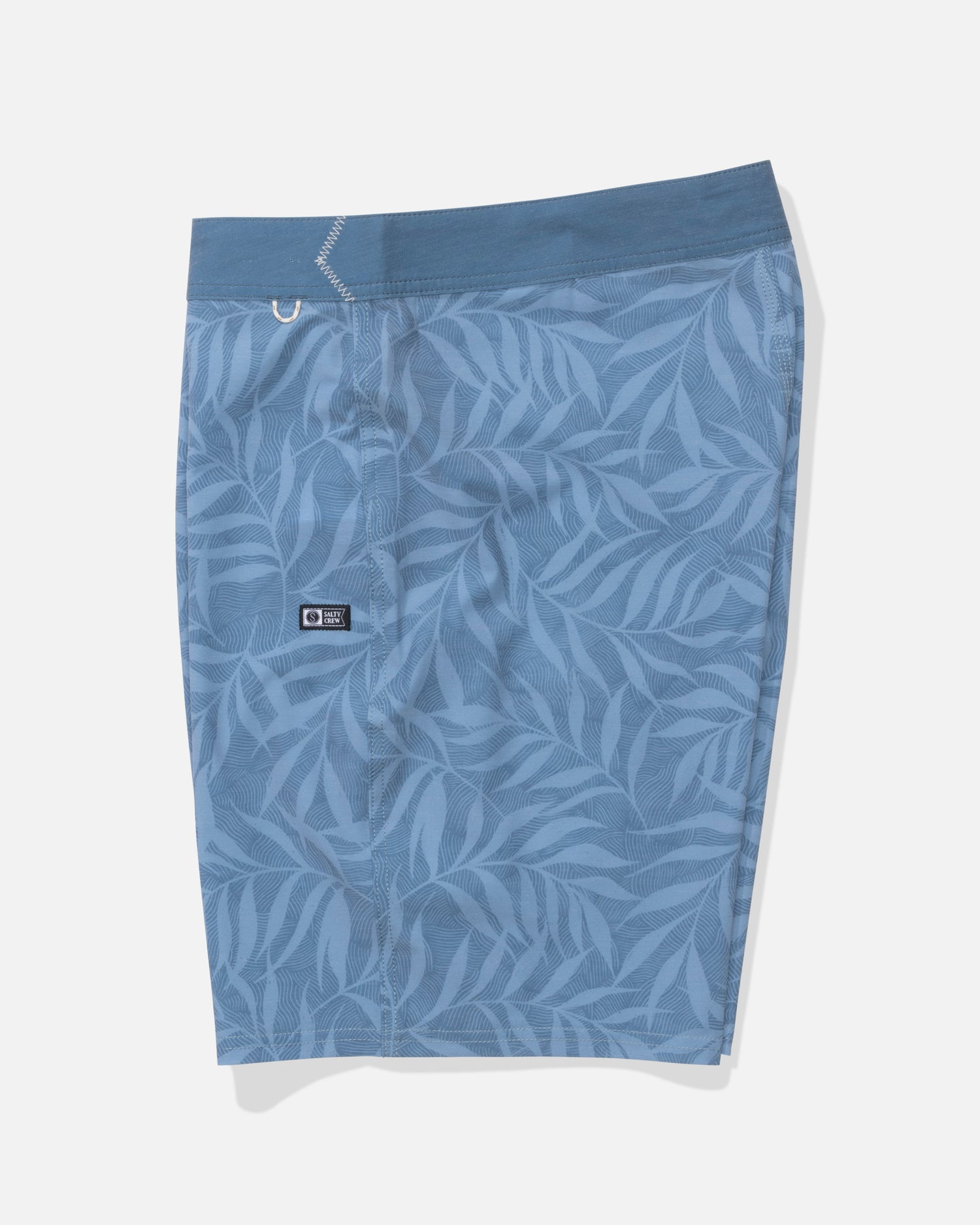 Profile view of the Crew Boardshort - Mid Blue. 