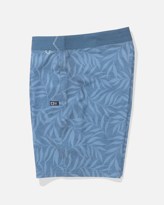 Profile view of the Crew Boardshort - Mid Blue. 